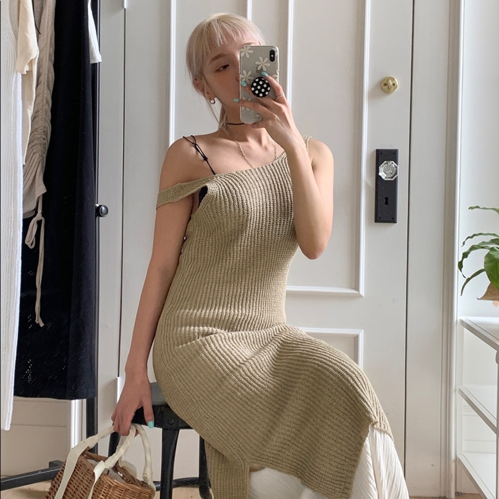 ❌SOLD❌ Stylenanda Scoop Neck Midi Knit Dress